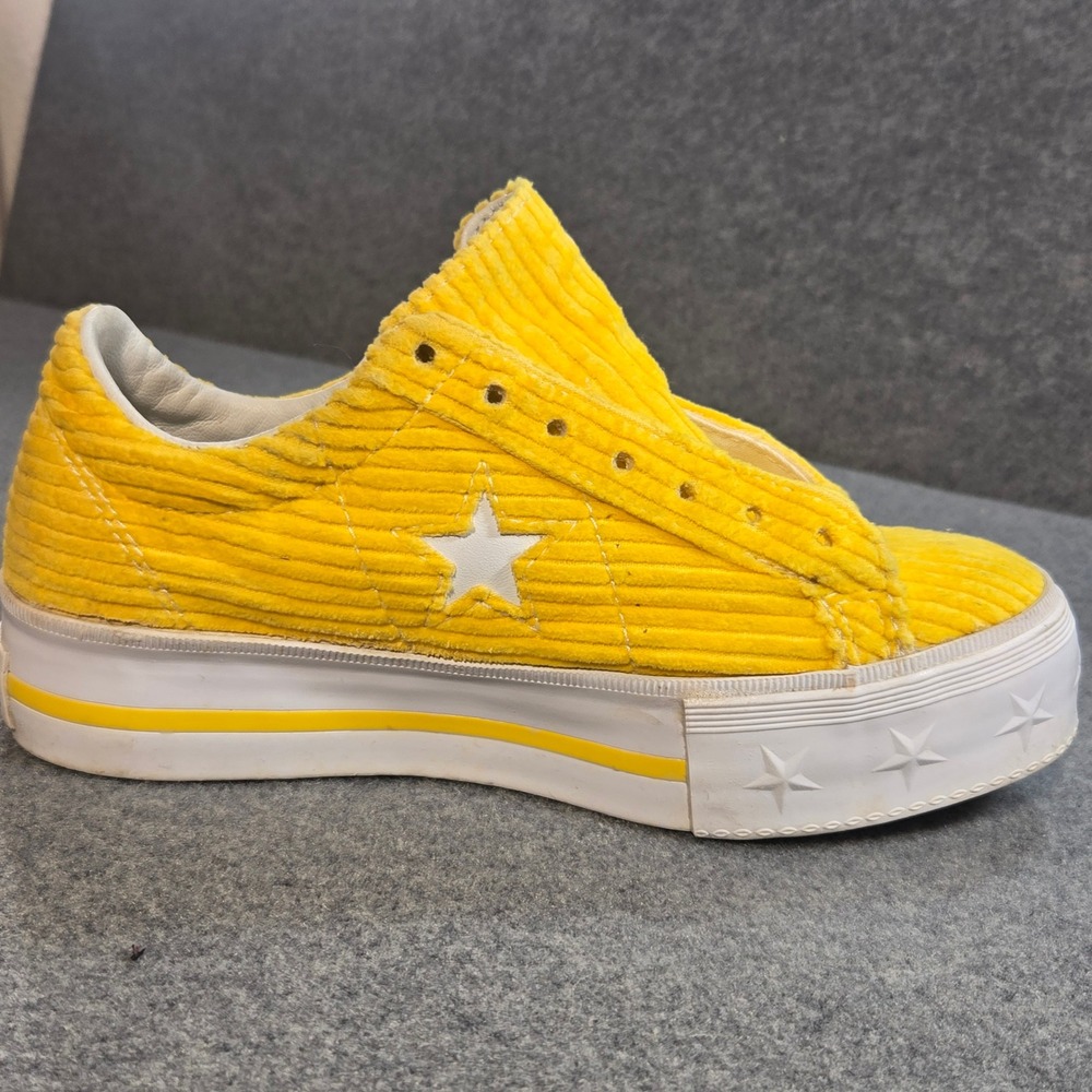 Rare Converse x MadeMe One Star Platform Yellow Corduroy Sneakers Womens 5.5